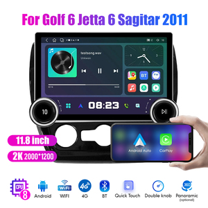 11.8 "diamante doppio manopole 2K QLED schermo 2 Din Android autoradio per <span class=keywords><strong>VW</strong></span> Golf <span class=keywords><strong>6</strong></span>/<span class=keywords><strong>Jetta</strong></span> <span class=keywords><strong>6</strong></span> Sagitar 2011 Stereo Android Auto Carplay - Product Image 3
