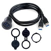 Nuevo Soporte Impermeable para Tablero de Auto con Luz LED, Cable de Extensión USB 3.0 Doble con Trenzado de PVC para Computadora, Auto, Camioneta, Barco