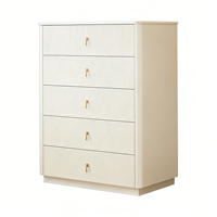 Ensemble de meubles de chambre à coucher de luxe moderne avec lit king size, table de chevet, commode à tiroirs (5+), tête de lit éclairée - Matériel en bois