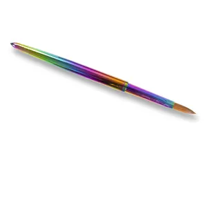 新设计彩虹美甲工具波兰紫外线凝胶画笔金属把手kolinsky头发指甲艺术油画笔