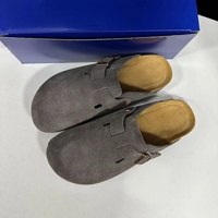 Mules et sabots de luxe personnalisés pour femmes, avec boucle réglable, en daim, soutien de la voûte plantaire, semelle en liège, qualité supérieure