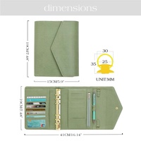 Hongbo A6 lézard cuir classeur portefeuille fermeture à glissière personnalisé 6 bague en or budget porte-documents dossier espèces enveloppes Inserts