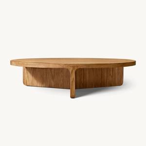 Nordic American Solid Wood Oak <b>Walnut</b> Color Circular Modern High Quality <b>Coffee</b> <b>Table</b> Living Room Furniture - Product Image 1