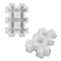 Double Tic-Tac-Toe-plantation d'herbe, chemin de jardin, moules en plastique pour briques en béton 42x28x8
