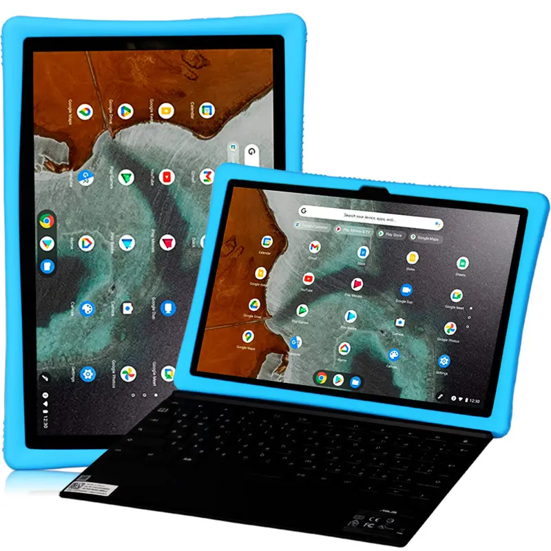 Iş yumuşak silikon ASUS kılıfı Chromebook ayrılabilir CM3 10.5 inç CM300DV Tablet katlanır Stand tutucu darbeye dayanıklı kapak