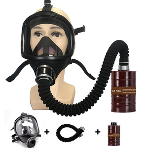 防护罩 MF14 自吸式全面罩防毒面具，带活性炭过滤罐，0.5m 气管，可水洗，PC 材质 - Product Image 1
