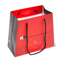 Bolsa de Cartón Mate Roja y Negra de Lujo, Ecológica y Reciclable, con Logotipo Personalizado, para Cosméticos, con Asa de Cuerda de Algodón Negra