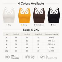 Soutien-gorge de sport côtelé pour femme avec logo personnalisé, coussinets fixes, bretelles croisées au dos, maintien élevé, idéal pour le yoga et l'entraînement, coupe courte