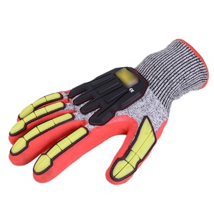 Gants de sécurité anti-choc avec poignet tricoté, texture micro-diamantée en PU antidérapante, niveau 2 - Product Image 2