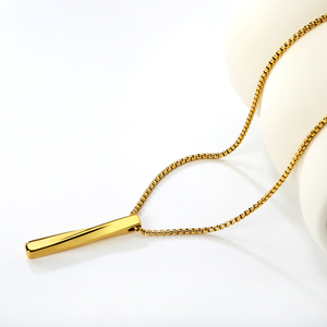 Collar de Barra de Acero Inoxidable Chapado en Oro de 18K, Impermeable, Hipoalergénico, Antideslustre, Minimalista, para Mujer, Uso Diario, Regalo Elegante - Product Image 3