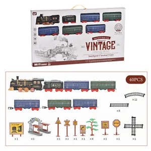 Electric Retro Track Train Changeable Track Realistic Sound Effects,Realistic Shape track,electric toy race track