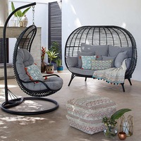 Sofá Moderno de Metal con Diseño de Nido de Pájaro, Silla de Jardín Tipo Jaula para Pájaros, Muebles de Exterior, Cama Redonda para el Día