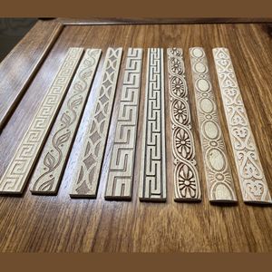 الزخرفية الأبيض الخشب الصحافة الساخنة خشبية صب تصميم ريكون الأبيض تنقش نصف جولة النفخ ل خزانة مطبخ خشبية - Product Image 3