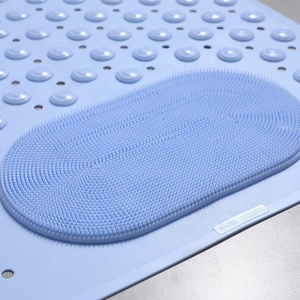 Fashion Eco Friendly Silicone Anti Slip Floor <b>Mat</b> Massage <b>Waterproof</b> Bathroom Floor <b>Mat</b> With Suction Cups - Product Image 5