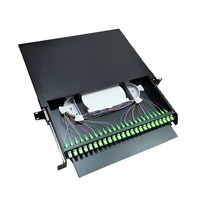 Caja de Terminación de Fibra Óptica de Alta Densidad 2U de 19 Pulgadas, Montada en Rack, Tipo Cajón, Panel de Conexiones ODF, 24/48/96 Puertos, Conectores SC/LC/FC/ST