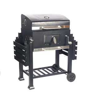 Griglia multifunzione in acciaio inox nero barbecue casa esterno cortile rimovibile