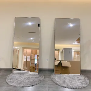 الأوروبي نمط كامل طول مرآة الطابق الملابس متجر تركيب مرآة تبدو رقيقة الجمال الزفاف متجر مرآة كبيرة