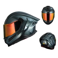Casque intégral à double visière avec verres photochromiques à changement de couleur pour les fentes auriculaires, casque de moto aérodynamique en ABS
