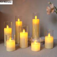 Lilin LED Tanpa Api untuk Pernikahan, Pesta Ulang Tahun, Dekorasi Rumah, Plastik, Dioperasikan dengan Baterai, Tahan Air, Desain Modern