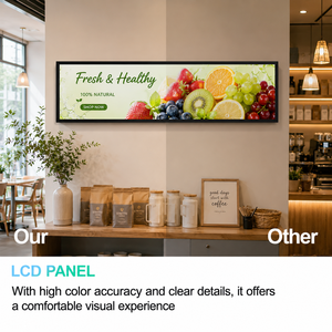 <b>Wall</b> Mounted Super Market Stretched Bar Ultra Wide Advertising LCD <b>Display</b> Screen Monitor WiFi Android OS for Elevator CD231F3Z- - Product Image 3