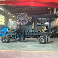 Concasseur à mâchoires diesel PE400X600 PE 500X750, machine de concassage de pierre mobile, concasseur à mâchoires avec crible vibrant et convoyeur