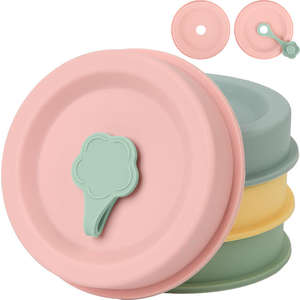 Tapa de silicona para tarro Mason, tapa dividida a prueba de fugas de doble cara con boquilla para pajita, tapa selladora para botella de vidrio para bebidas - Product Image 2