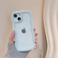 LeYi Candy Transparent Case Curly Wave Hybrid TPU PC Antichoc Bumper Girl Housse de téléphone portable pour iphone 14 13 Pro Max Plus