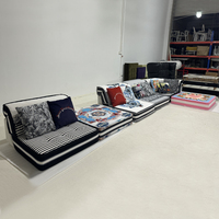 Canapés modulaires d'angle modernes faits à la main en tissu velours réglables, avec housse en chenille, pour villa, canapé de sol en éponge