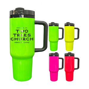 BPA Free Neon Mirror Black Plated 40oz H2.0 Tumbler Blank Sublimation Black Plated Neon 40oz Tumbler for Laser Engrave - Product Image 3