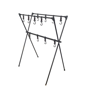 Étagère de rangement pour camping en plein air, en alliage d'aluminium, 67x48x87cm, rectangulaire multifonctionnel noir pour pique-niques et voyages - Product Image 5
