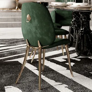 Chaise de loisirs moderne en cuivre pur, légère, sans bras, avec dossier pour salon et salle à manger