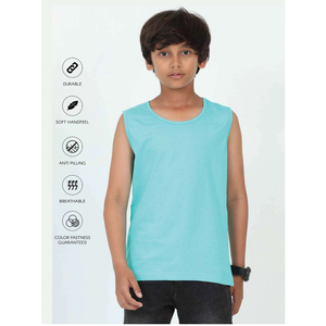 Camiseta sin Mangas Cómoda para Niños, 160 GSM, Suave, Transpirable, Ligera, para Verano, Tejido Resistente para Uso Diario Activo - Product Image 3