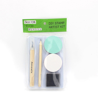 Kit de tallado de sellos de goma para principiantes, set básico de manualidades con lápiz y bloque de goma despegable