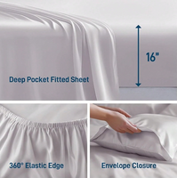 Ensemble de draps de lit doux OEM lot de literie de trois pièces en bambou lot de couette literie douce housse de couette