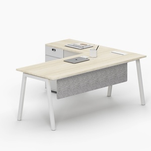 Modern Executive L-Shaped Office Desk with Storage Cabinet New Design <b>Workstation</b> Furniture for General Managers - Product Image 5