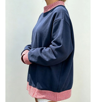 Sweat-shirt à capuche décontracté pour femme en mélange polyester-viscose, imprimé personnalisé, à pois, avec bordure contrastante, coupe ample, 240 g/m²