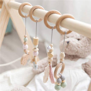 Pieghevole bambino in legno palestra con 4 in legno per bambini giocattoli di dentizione struttura attività palestra appesa Bar regalo per neonato gioco del bambino palestra - Product Image 6