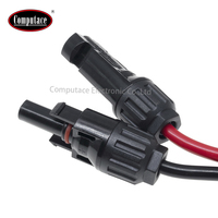 SOCARO ZSC1022 30A Prise PV plaquée argent rouge/noir Connecteur d'alimentation mâle/femelle Câble isolé PC 25cm 3 conducteurs nus