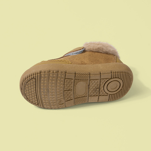 <span class=keywords><strong>Stivali</strong></span> Invernali da <span class=keywords><strong>Bambina</strong></span> in Camoscio alla Caviglia, Caldi, con Suola in EVA, Slip-On, Piatti, Colore Kaki, Motivo Uniforme - Product Image 6