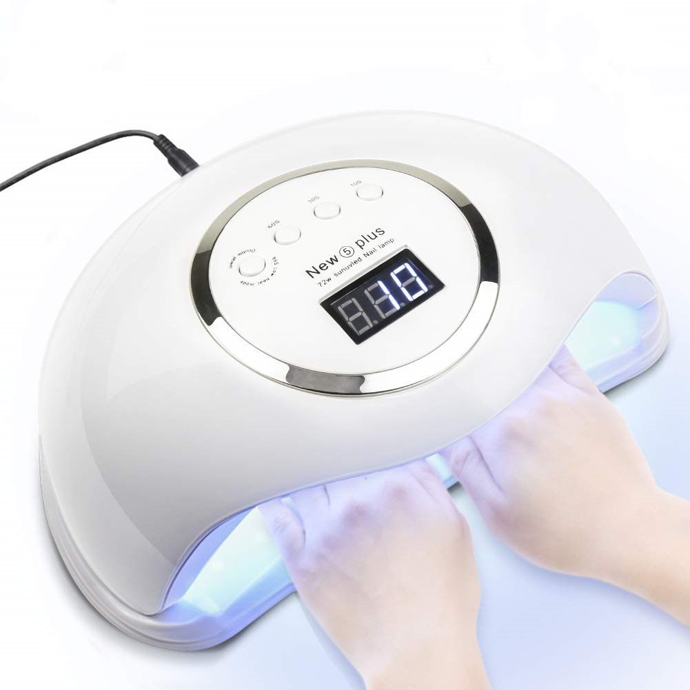 Гель УФ светодиодная лампа для сушки ногтей УФ Сушилка для ногтей 72W фары для Гель-лак для ногтей УФ-свет с 4 таймеры для двух рук, с автоматическим сенсором для гели для ногтей