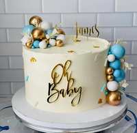 Décoration de gâteau en acrylique « Oh Baby » dorée pour la fête de naissance, décorations de gâteau pour garçon ou fille, premier anniversaire, révélation de sexe, accessoires de photomaton