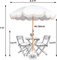 Tissu Oxford imperméable à l'eau Glands Parasols Forme rectangulaire extérieure pour piscine Jardin Salle à manger Utilisation Patio Parapluie