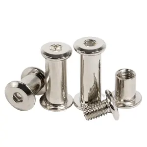 High Quality Stainless Steel M4 M6 M8 M12 Flat Head Hex Socket Furniture Connector Bolts Screws And Sleeve Barrel Splint Nut
