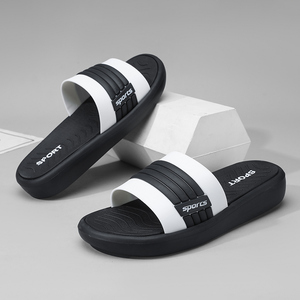 Black EVA Sporty <b>Slides</b> Open Toe Anti-Slippery Summer Outdoor Slippers Solid Color PU Lining - Product Image 2