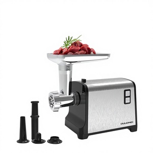 Hachoir à viande électrique OULEMEI 2800 W en acier inoxydable durable avec engrenages métalliques, trancheuse et broyeur domestique, garantie 1 an - Product Image 1