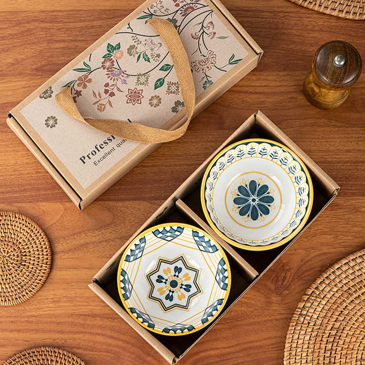 New Design 4.5Inch Japanese Style Ceramic Salad Bowls Dinnerware Set of 2/4/6 Bowl Gift Set
