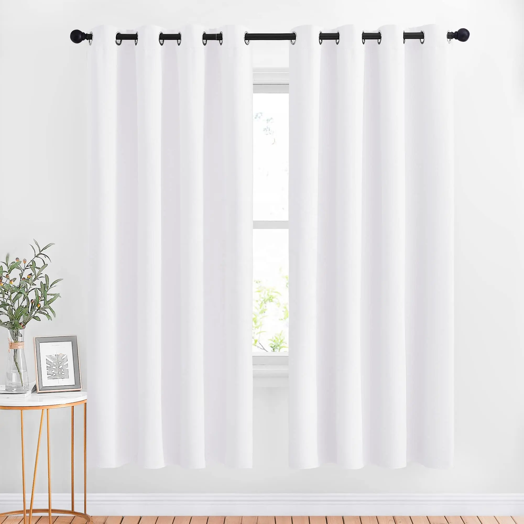 Bindi Home Fashion White Room Darkening Draperies And Blackout Curtains Rideaux Pour Salon