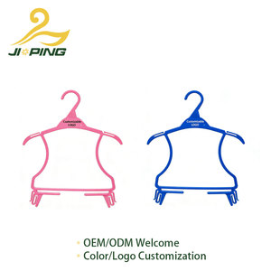 Vente en gros directe d'usine, cintres pour vêtements de bébé personnalisables |   Organisateur de vêtements pour bébé tout-en-un en plastique avec pinces à pantalons - Product Image 4