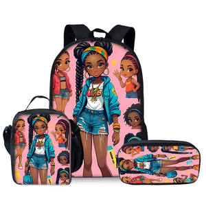 Série Fille Africaine : Ensemble de Trois Pièces Cartable 3D Imperméable pour Garçons et Filles, Meilleur Cadeau pour Enfants - Product Image 1