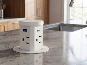 Nouvelle station d'alimentation encastrable pneumatique à ouverture étroite de type US avec sortie USB et charge <span class=keywords><strong>sans</strong></span> fil 15W - Product Image 4